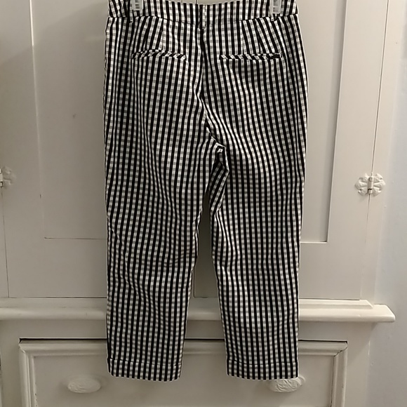 The slim crop black and white check pants Sz 4 - Picture 5 of 7